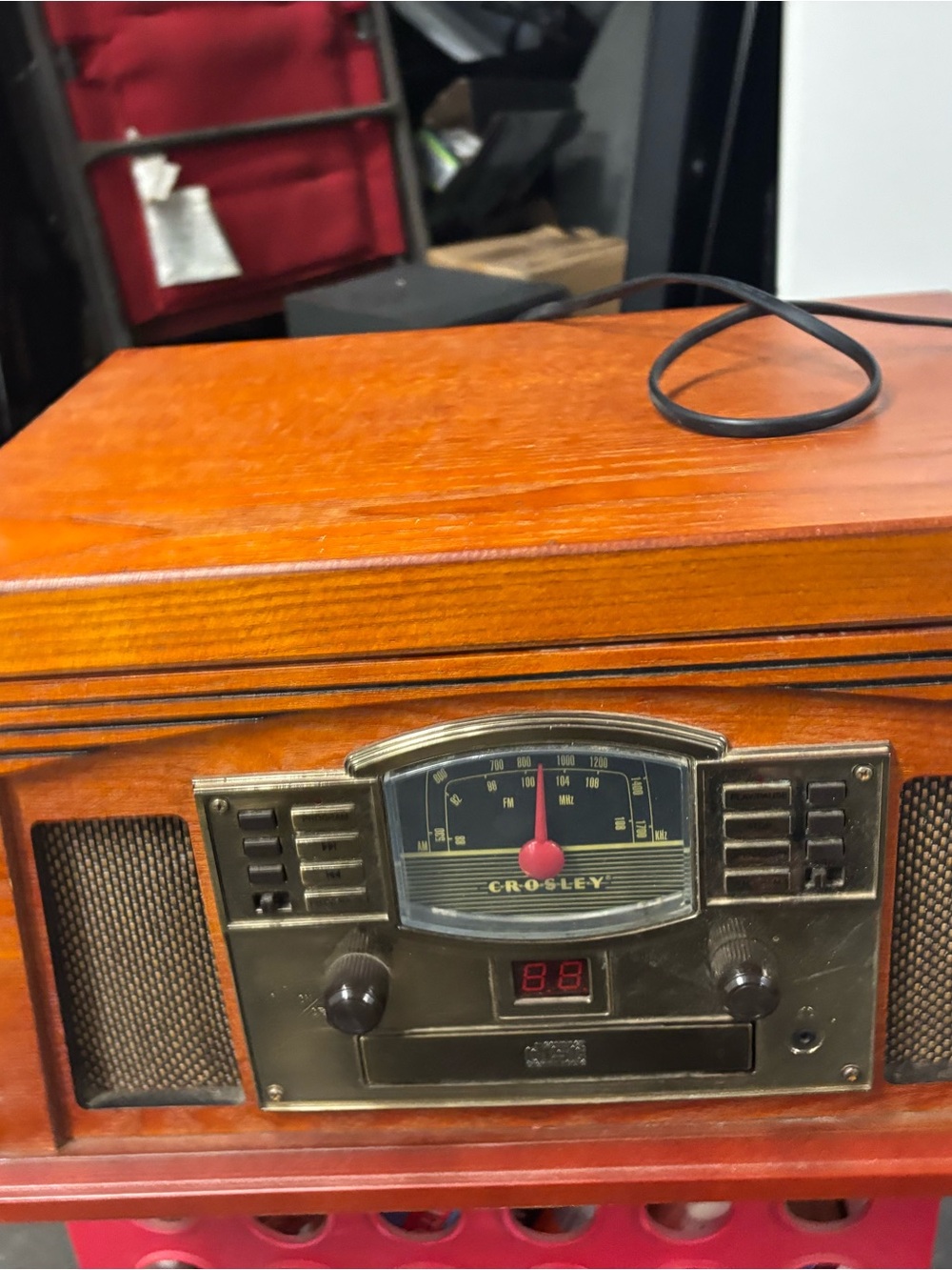 Crosley Vintage-Style Portable Audio Player in Wood Finish